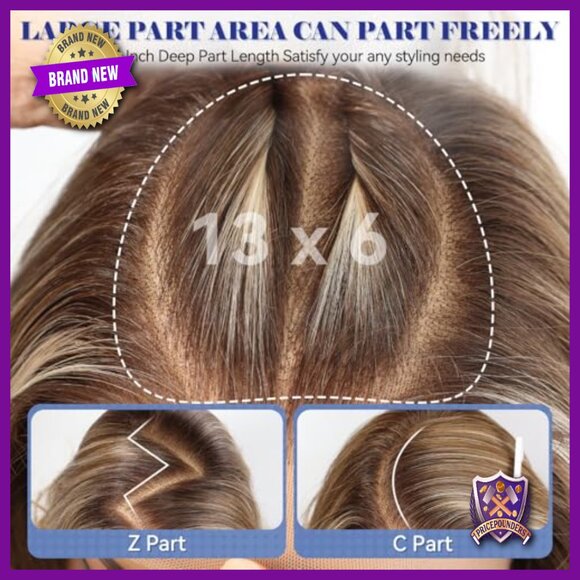 13x6 HD Lace Front Synthetic Wig 24 Inch Long Curly Layered Glueless main image 6